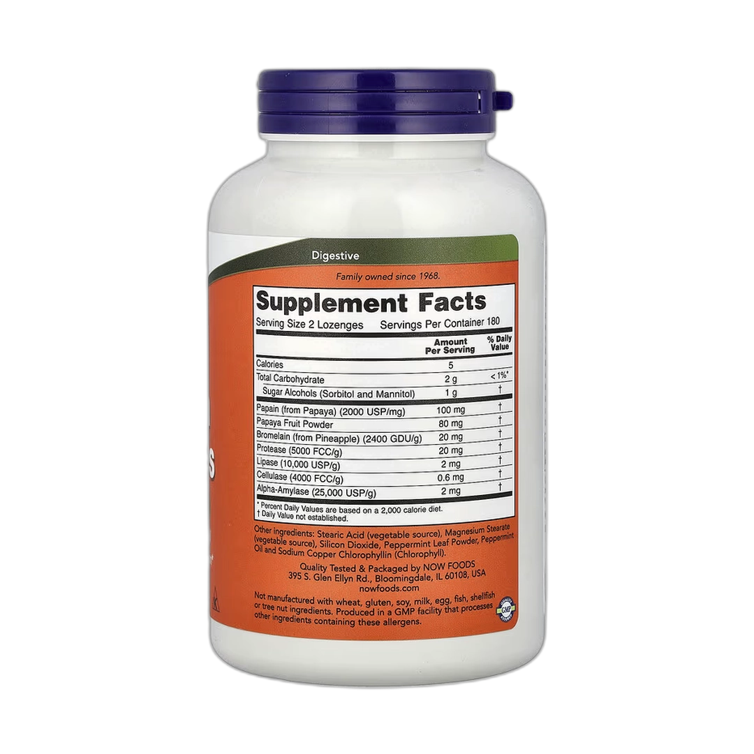 NOW Foods, Chewable Papaya Enzymes, 360 Lozenges