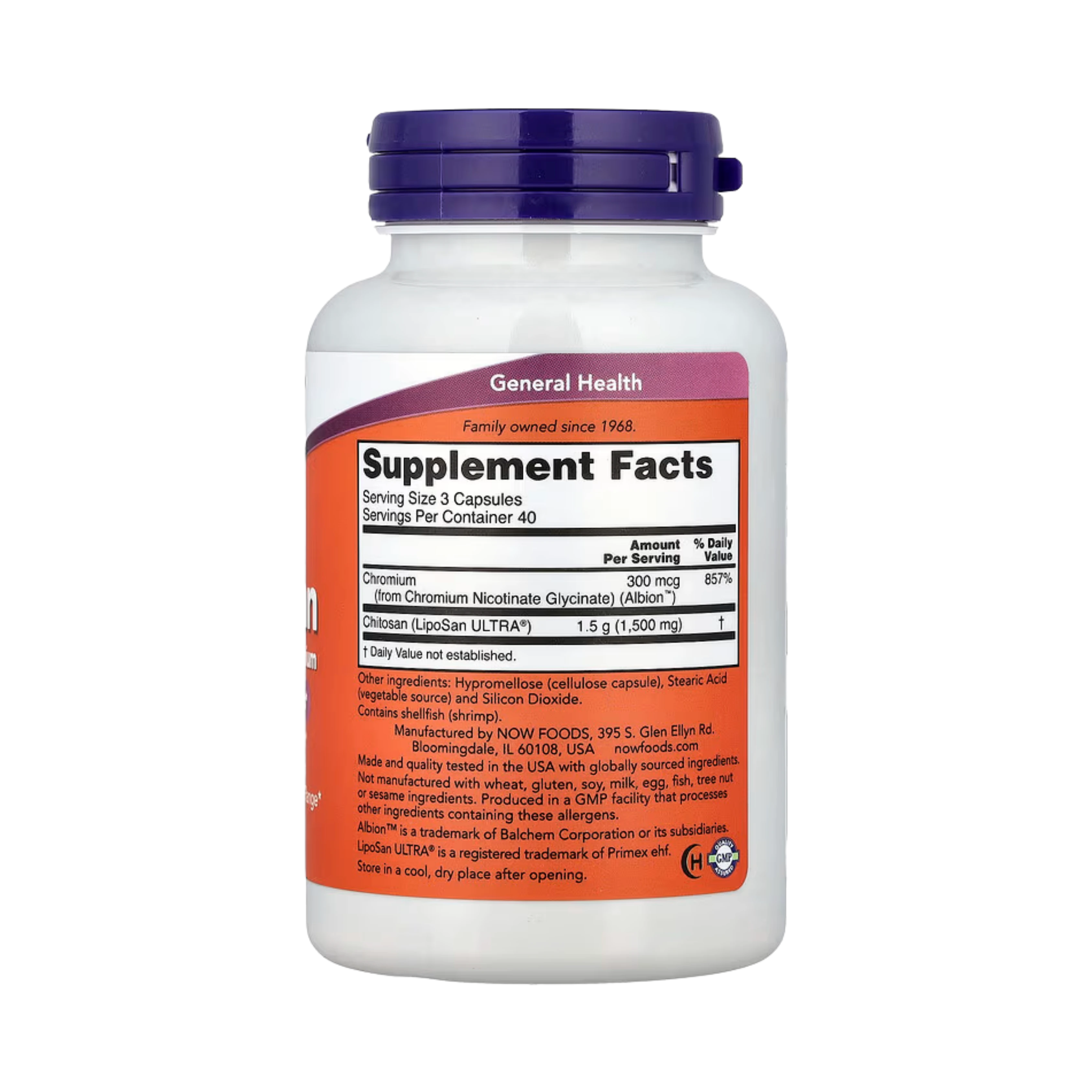 NOW Foods, Chitosan plus Chromium, 120 Capsules