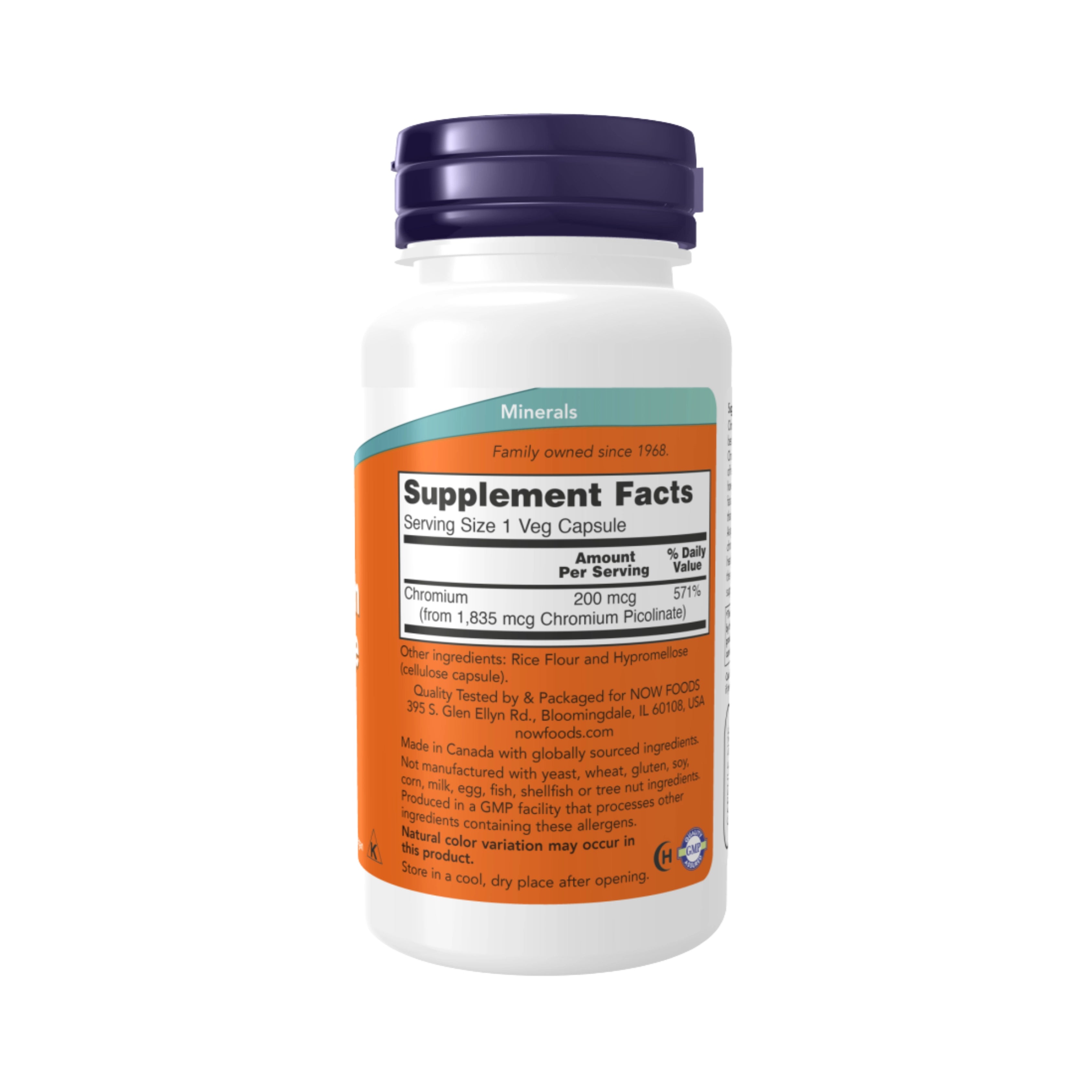 NOW Foods, Chromium Picolinate, 200 mcg, 100 Veg Capsules