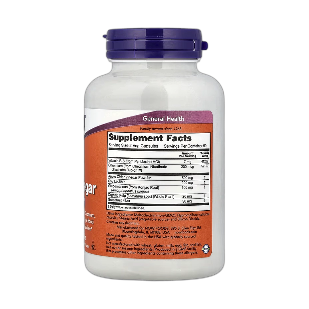 NOW Foods, Cider Vinegar, 180 Veg Capsules