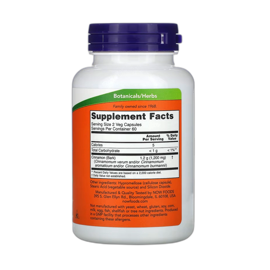 NOW Foods, Cinnamon Bark, 120 Veg Capsules