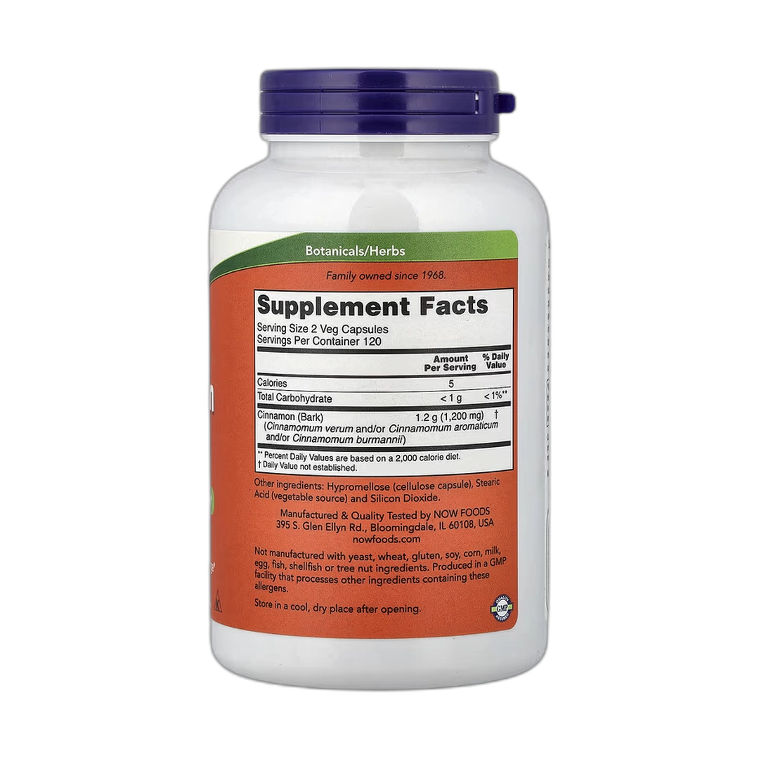 NOW Foods, Cinnamon Bark, 600 mg, 240 Veg Capsules