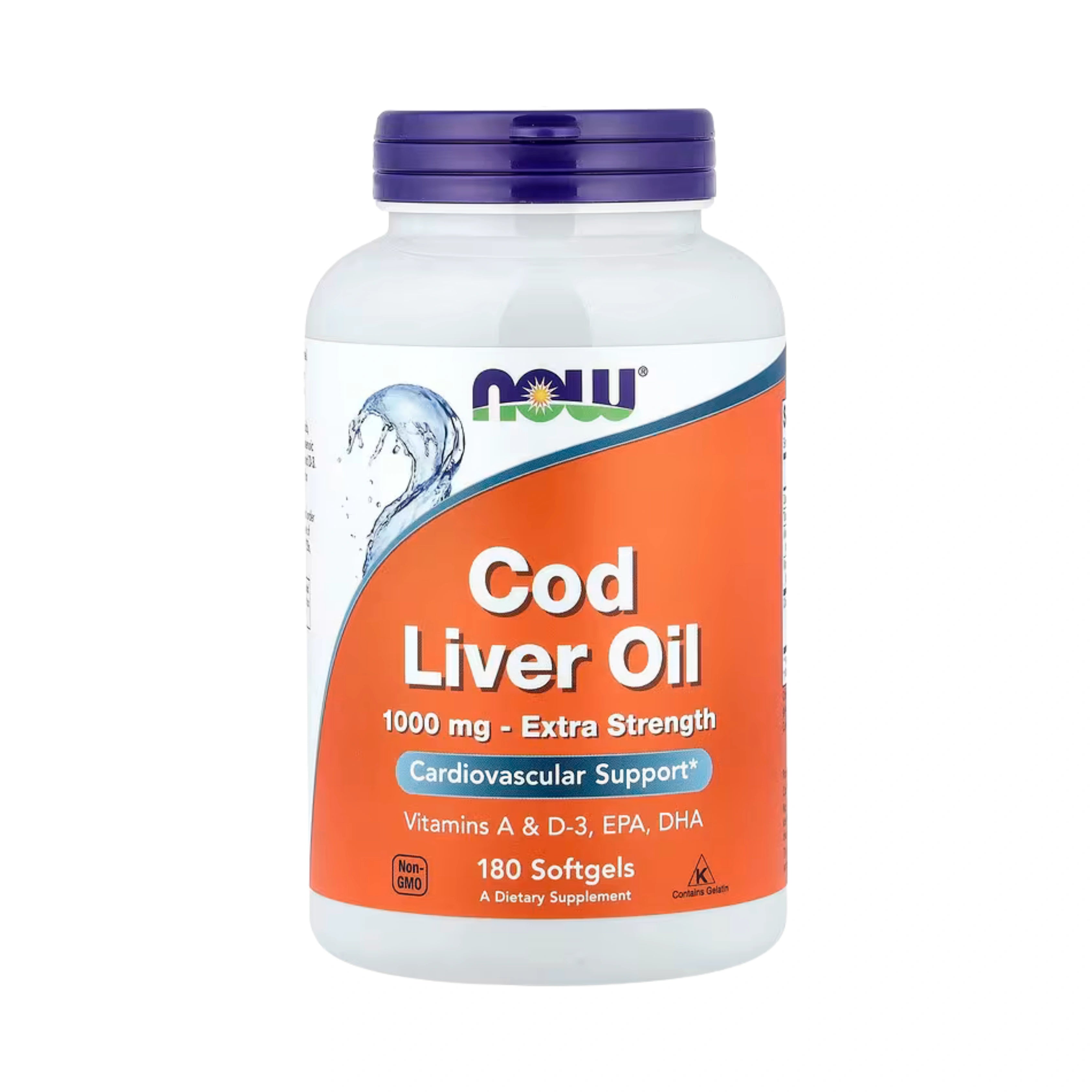 NOW Foods, Cod Liver Oil, 1,000 mg, 180 Softgels
