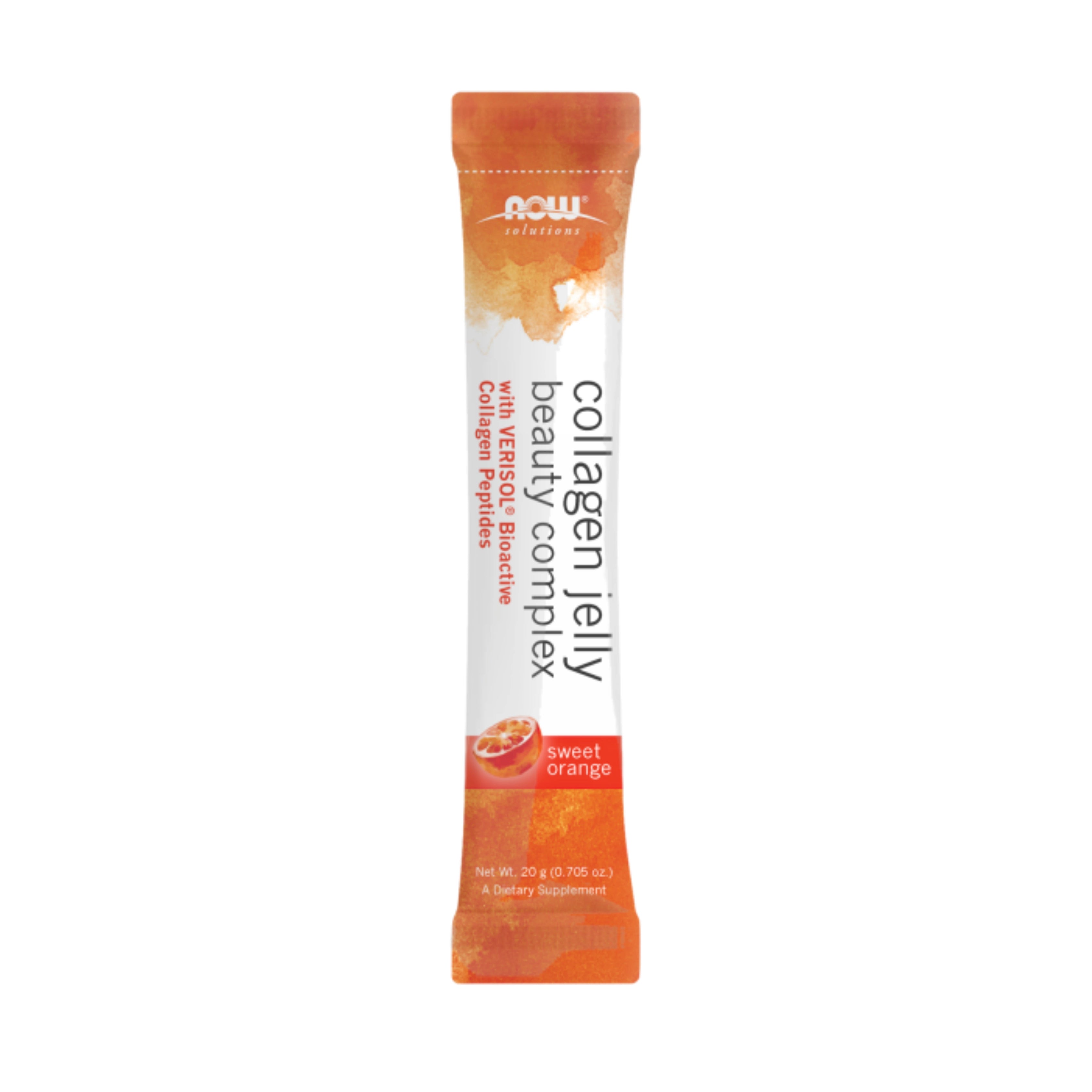 NOW Foods, Collagen Jelly Beauty Complex, Sweet Orange, 10 Jelly Sticks, 0.705 oz, 20 g Each