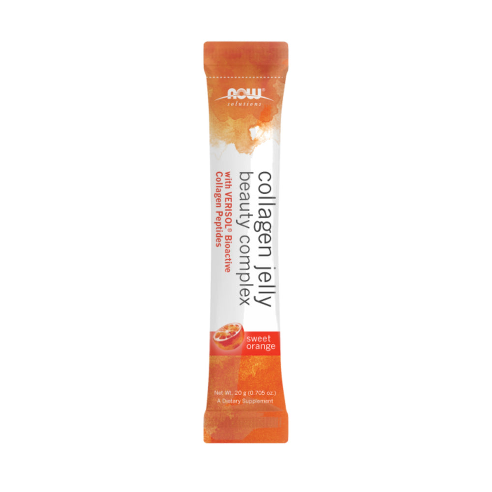 NOW Foods, Collagen Jelly Beauty Complex, Sweet Orange, 10 Jelly Sticks, 0.705 oz, 20 g Each