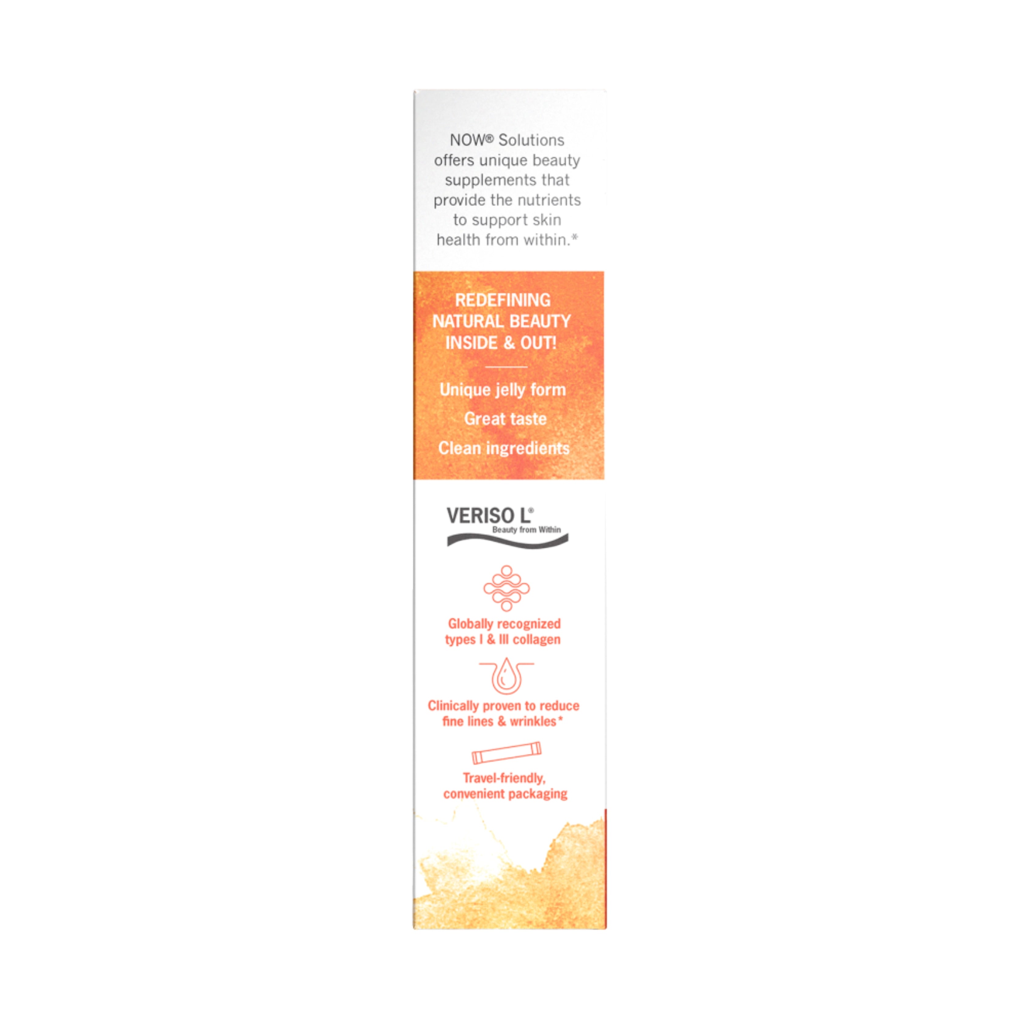 NOW Foods, Collagen Jelly Beauty Complex, Sweet Orange, 10 Jelly Sticks, 0.705 oz, 20 g Each