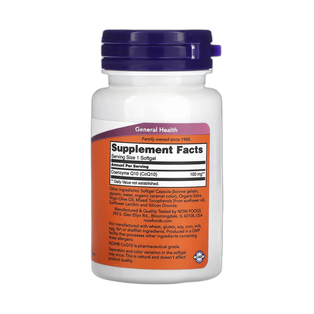 NOW Foods, CoQ10, 100 mg, 50 Softgels