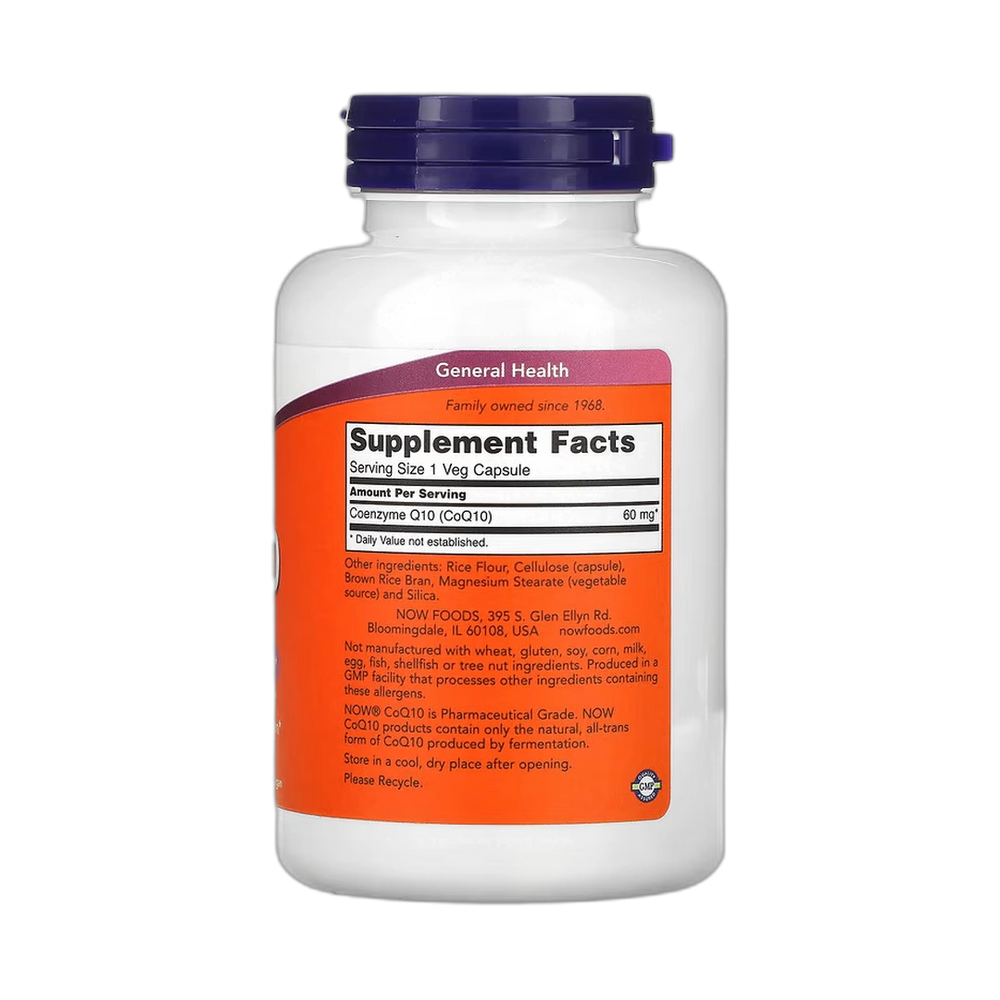 NOW Foods, CoQ10, 60 mg, 180 Veg Capsules