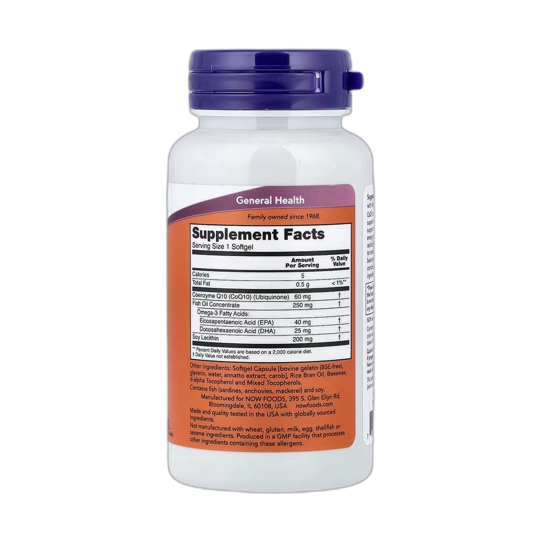 NOW Foods, CoQ10 + Fish Oil, 60 Softgels