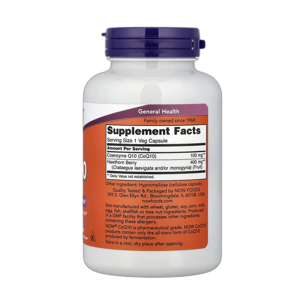 NOW Foods, CoQ10 With Hawthorn Berry, 180 Veg Capsules