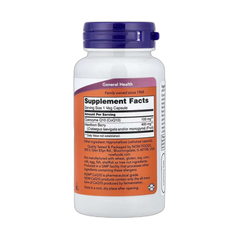 NOW Foods, CoQ10 With Hawthorn Berry, 90 Veg Capsules