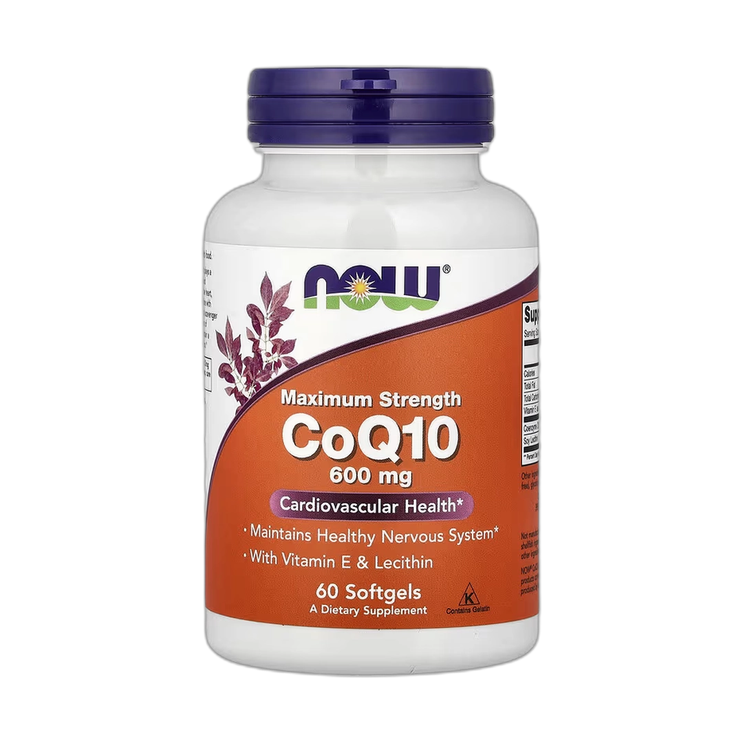 NOW Foods, CoQ10 With Vitamin E & Lecithin, 60 Softgels