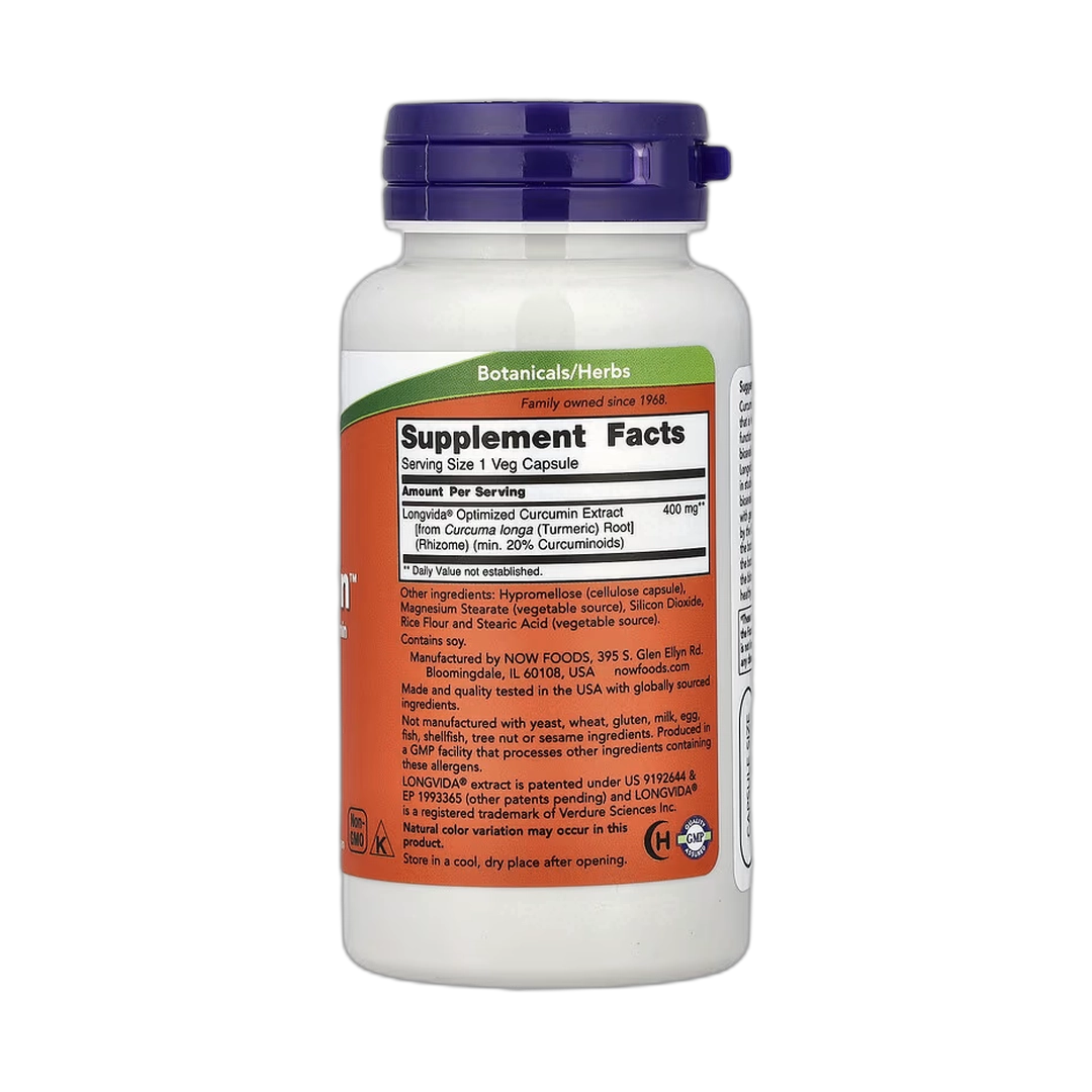NOW Foods, CurcuBrain, 400 mg, 50 Veg Capsules