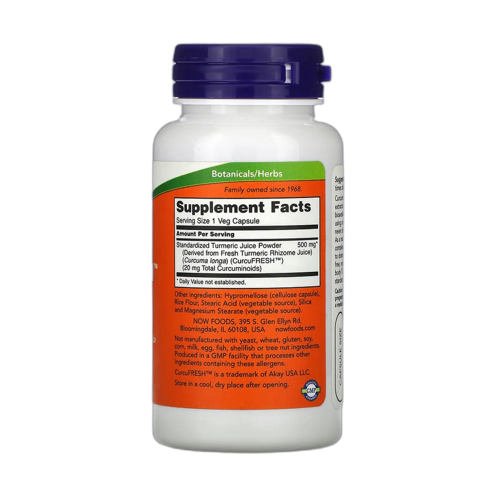 NOW Foods, CurcuFresh Curcumin, 500 mg, 60 Veg Capsules