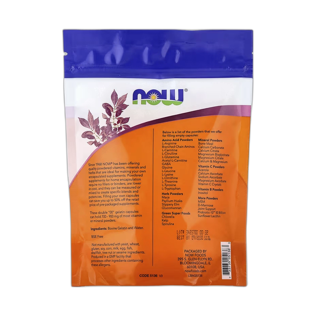 NOW Foods, Double "00" Gelatin Caps, Approx. 250 Empty Gelatin Capsules, 1.06 oz, 30 g