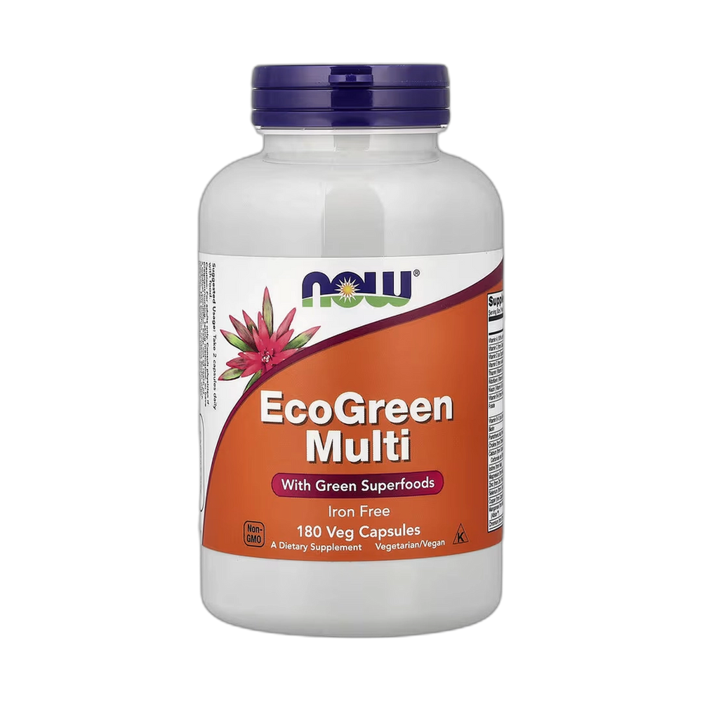 NOW Foods, EcoGreen Multi, Iron-Free, 180 Veg Capsules