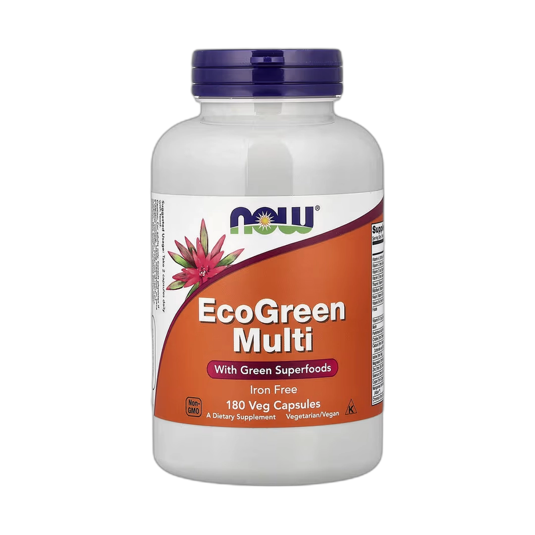 NOW Foods, EcoGreen Multi, Iron-Free, 180 Veg Capsules