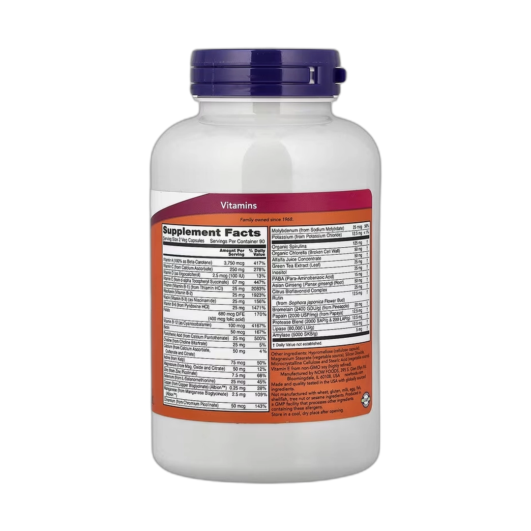 NOW Foods, EcoGreen Multi, Iron-Free, 180 Veg Capsules