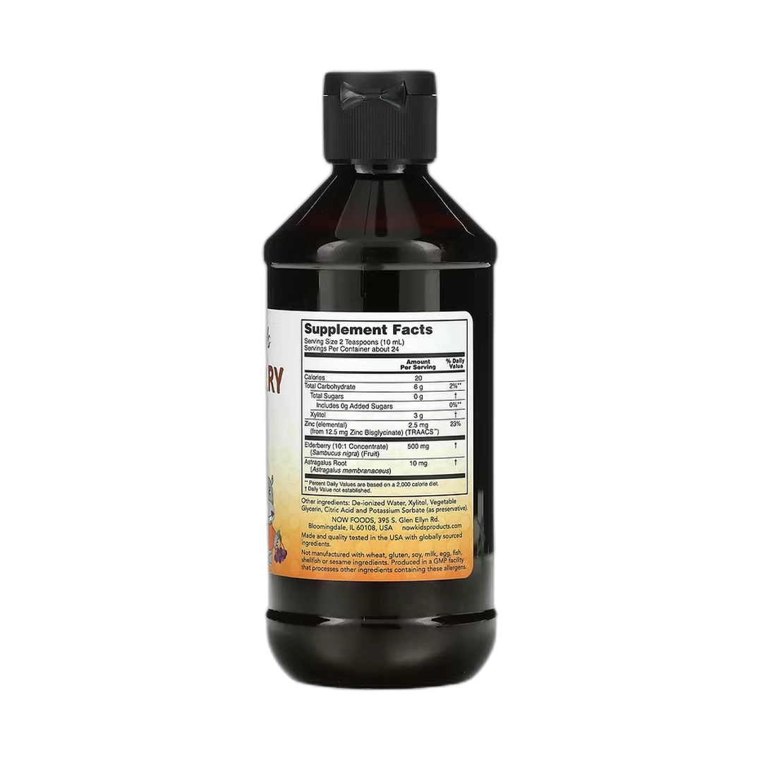 NOW Foods, Elderberry Liquid for Kids, 8 fl oz, 237 ml