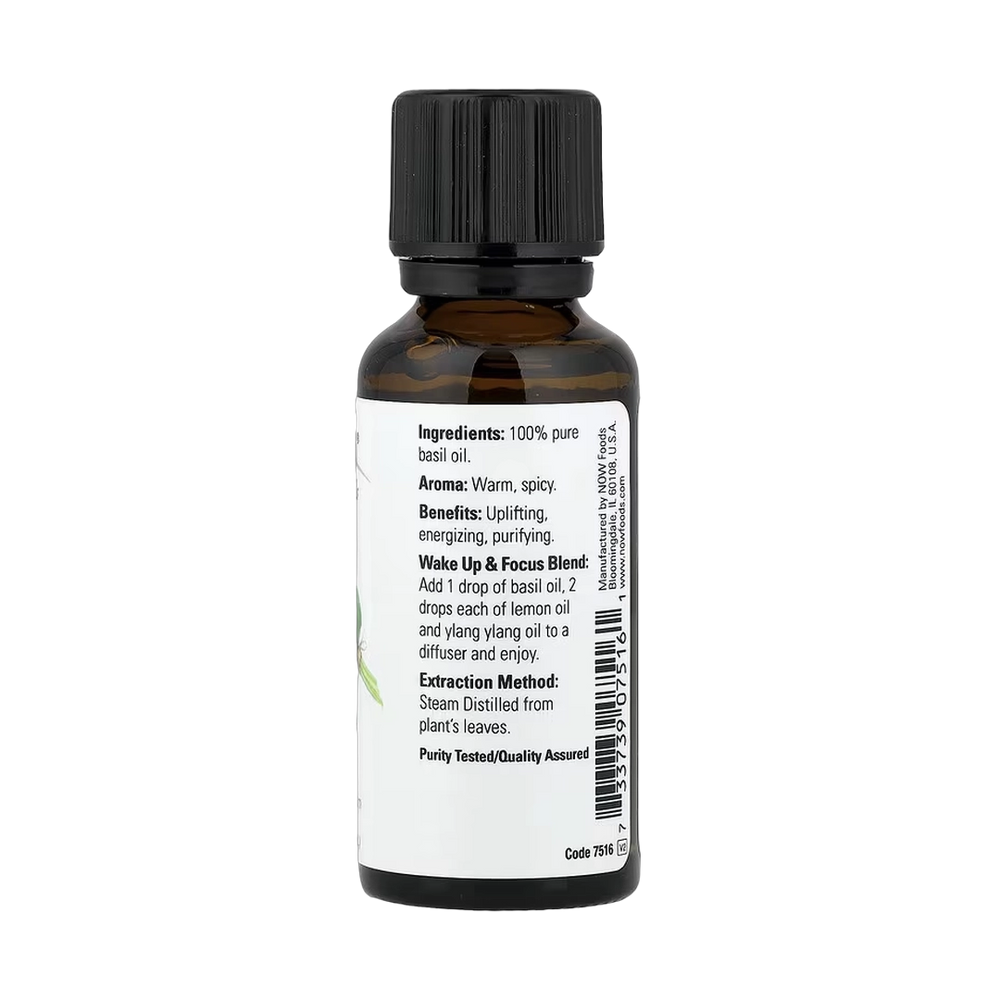 NOW Foods, Essential Oils, Basil, 1 fl oz, 30 ml