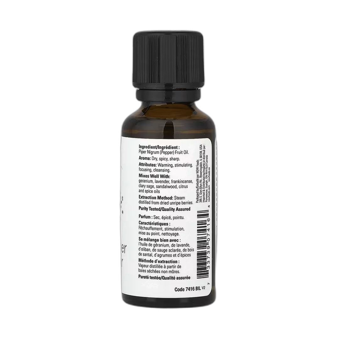 NOW Foods, Essential Oils, Black Pepper, 1 fl oz, 30 ml