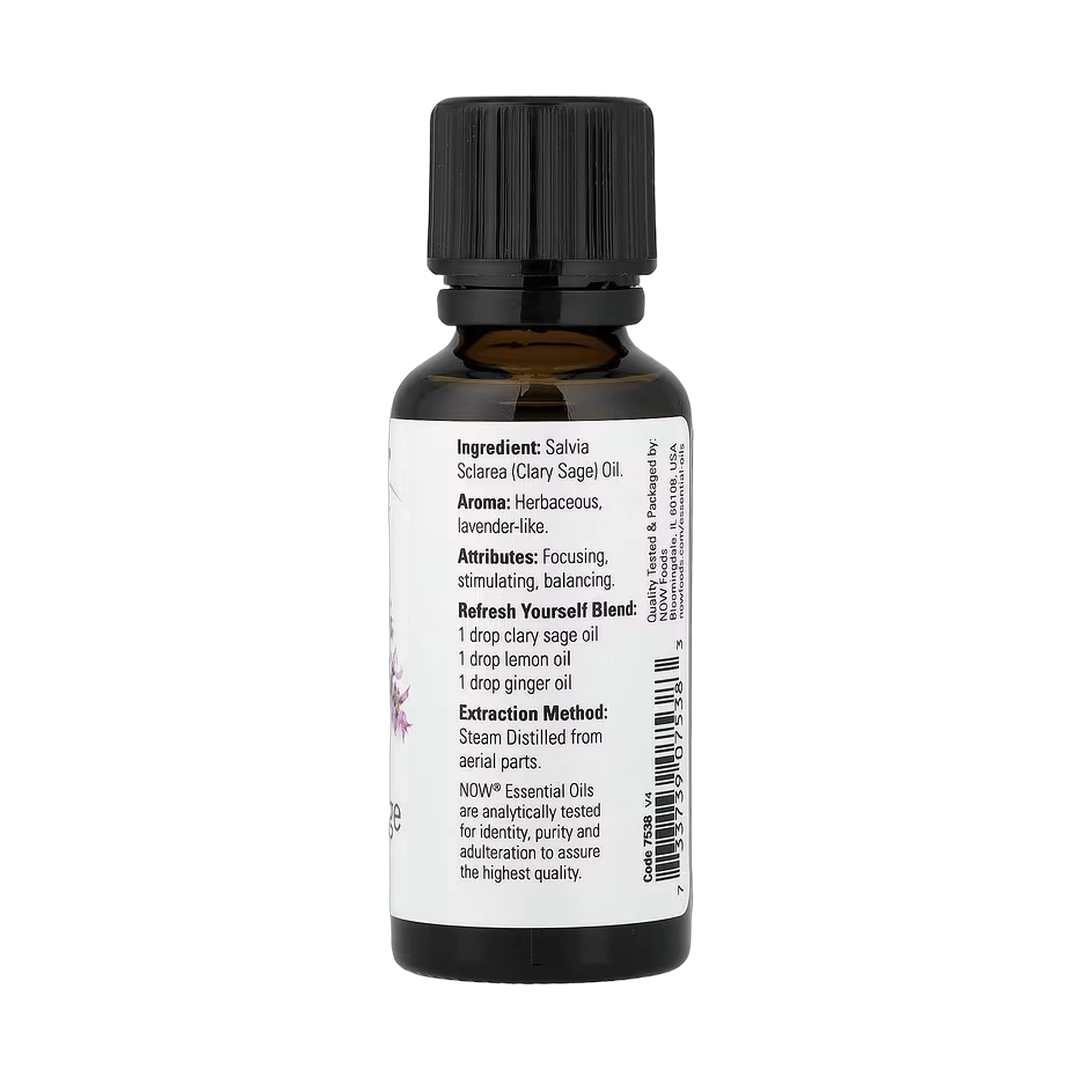 NOW Foods, Essential Oils, Clary Sage, 1 fl oz, 30 ml