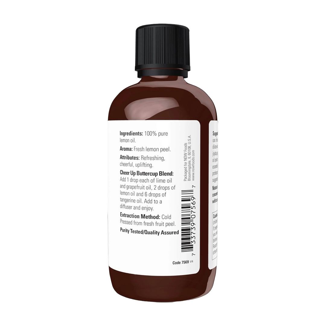 NOW Foods, Essential Oils, Lemon, 4 fl oz, 118 ml