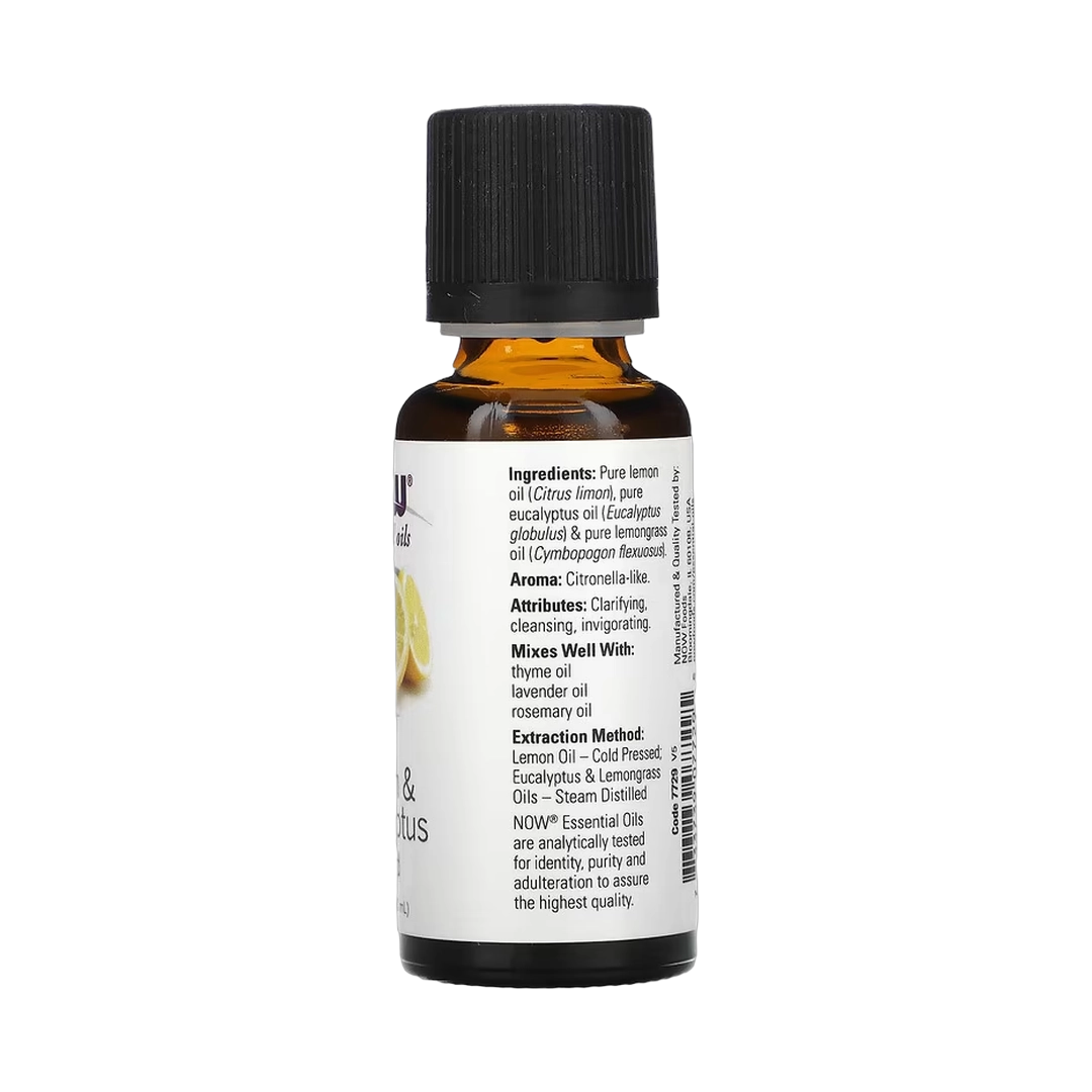 NOW Foods, Essential Oils, Lemon & Eucalyptus Blend, 1 fl oz, 30 ml