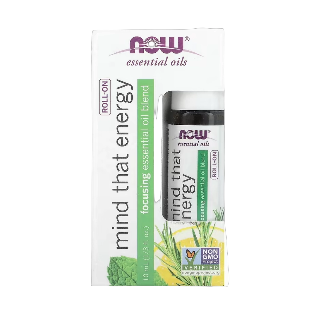 NOW Foods, Essential Oils, Mind That Energy Roll-On, 1/3 fl oz, 10 ml