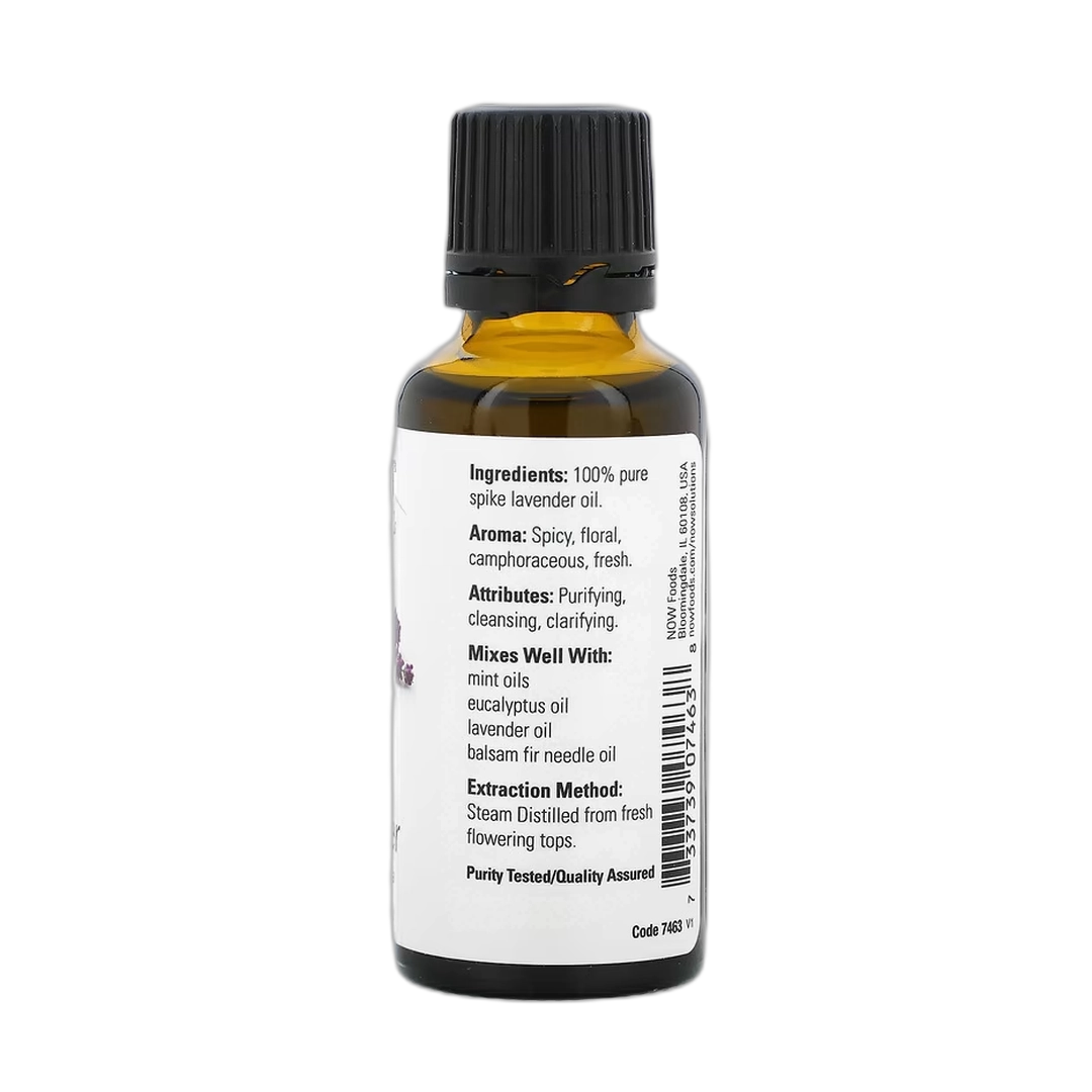 NOW Foods, Essential Oils, Spike Lavender, 1 fl oz, 30 ml