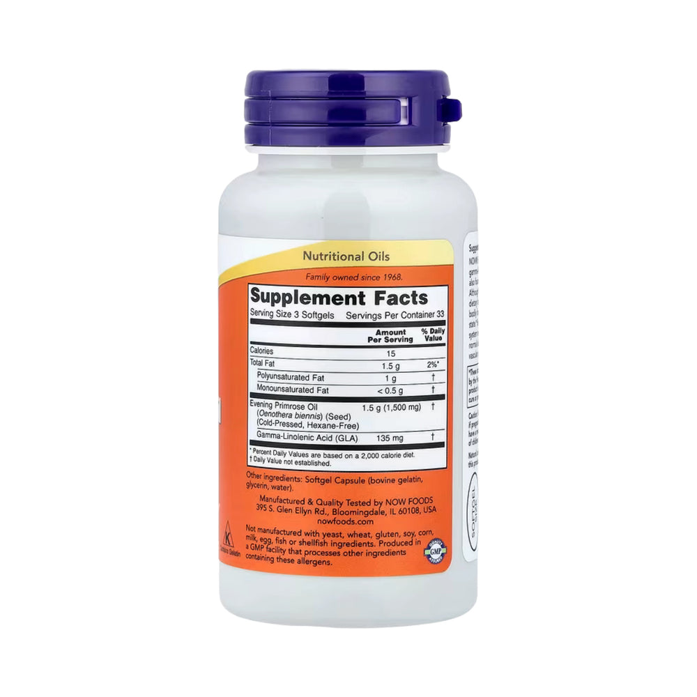 NOW Foods, Evening Primrose Oil, 500 mg, 100 Softgels