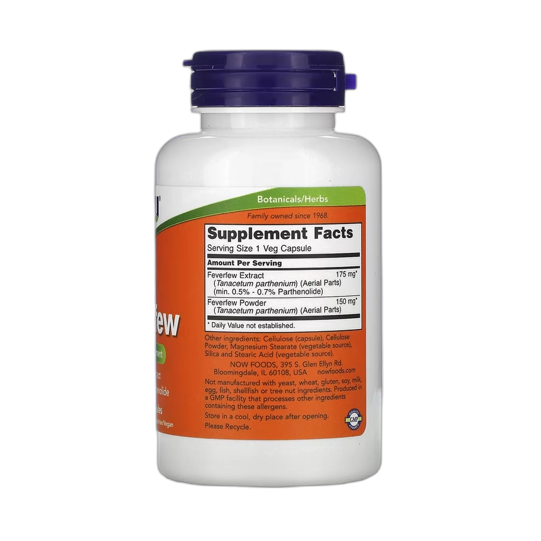 NOW Foods, Feverfew, 100 Veg Capsule