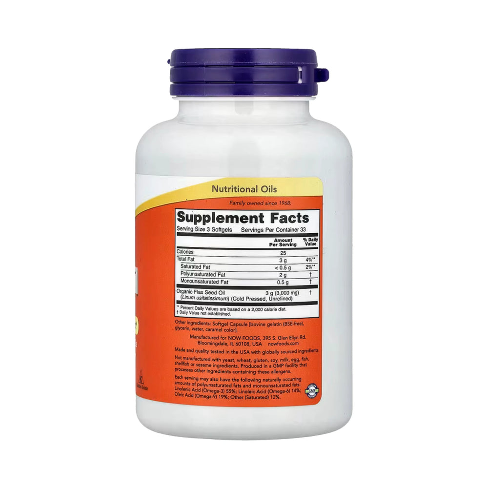 NOW Foods, Flax Oil, 100 Softgels