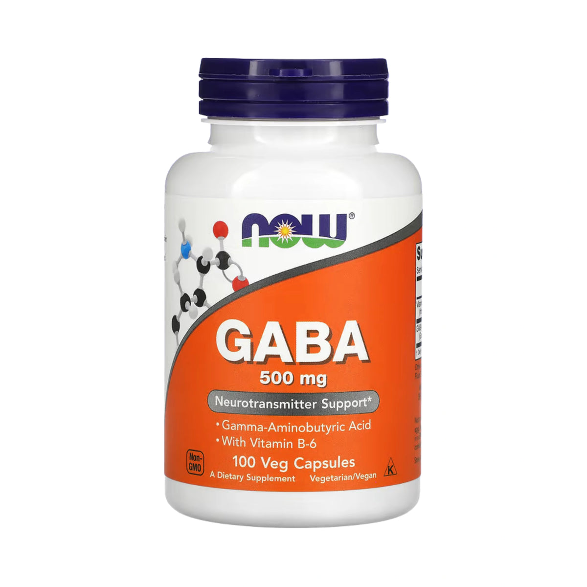 NOW Foods, GABA with Vitamin B-6, 500 mg, 100 Veg Capsules