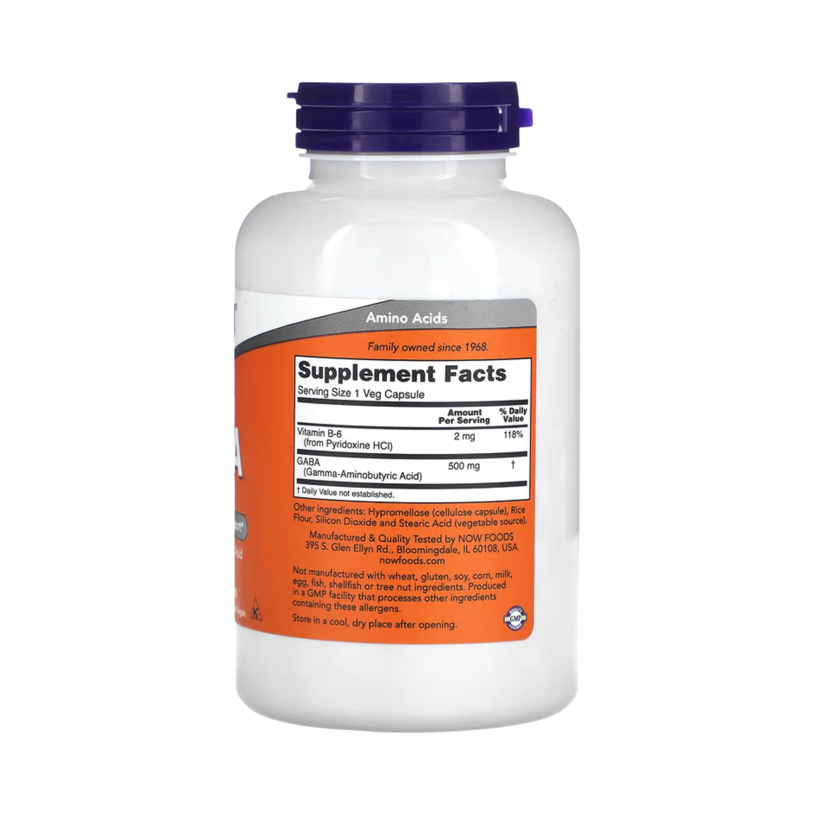 NOW Foods, GABA with Vitamin B-6, 500 mg, 200 Veg Capsules