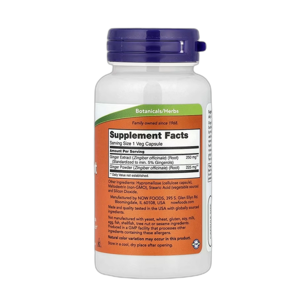 NOW Foods, Ginger Root Extract, 250 mg, 90 Veg Capsules