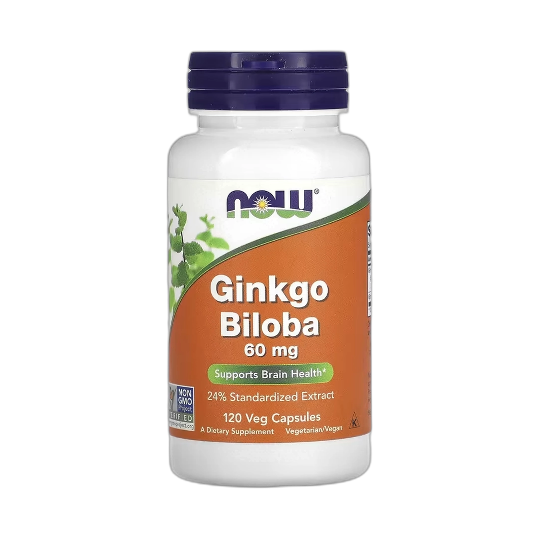 NOW Foods, Ginkgo Biloba, 60 mg, 120 Veg Capsules