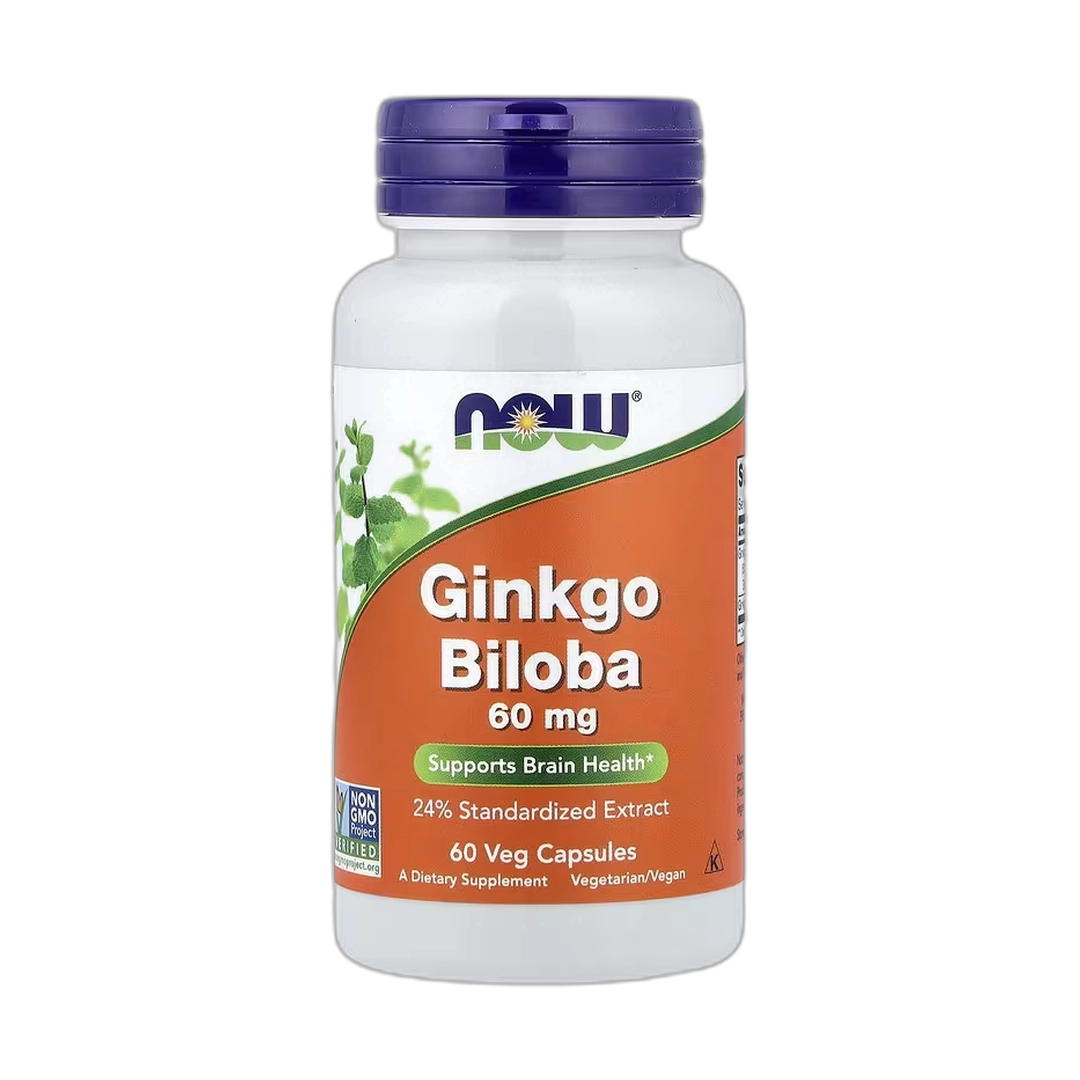 NOW Foods, Ginkgo Biloba, 60 mg, 60 Veg Capsules