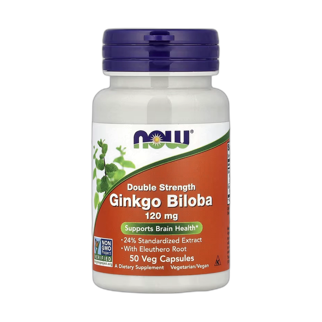 NOW Foods, Ginkgo Biloba With Eleuthero Root, 50 Veg Capsules