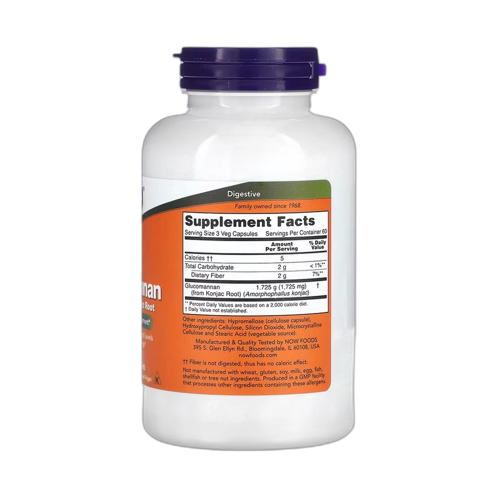 NOW Foods, Glucomannan, 575 mg, 180 Veg Capsules