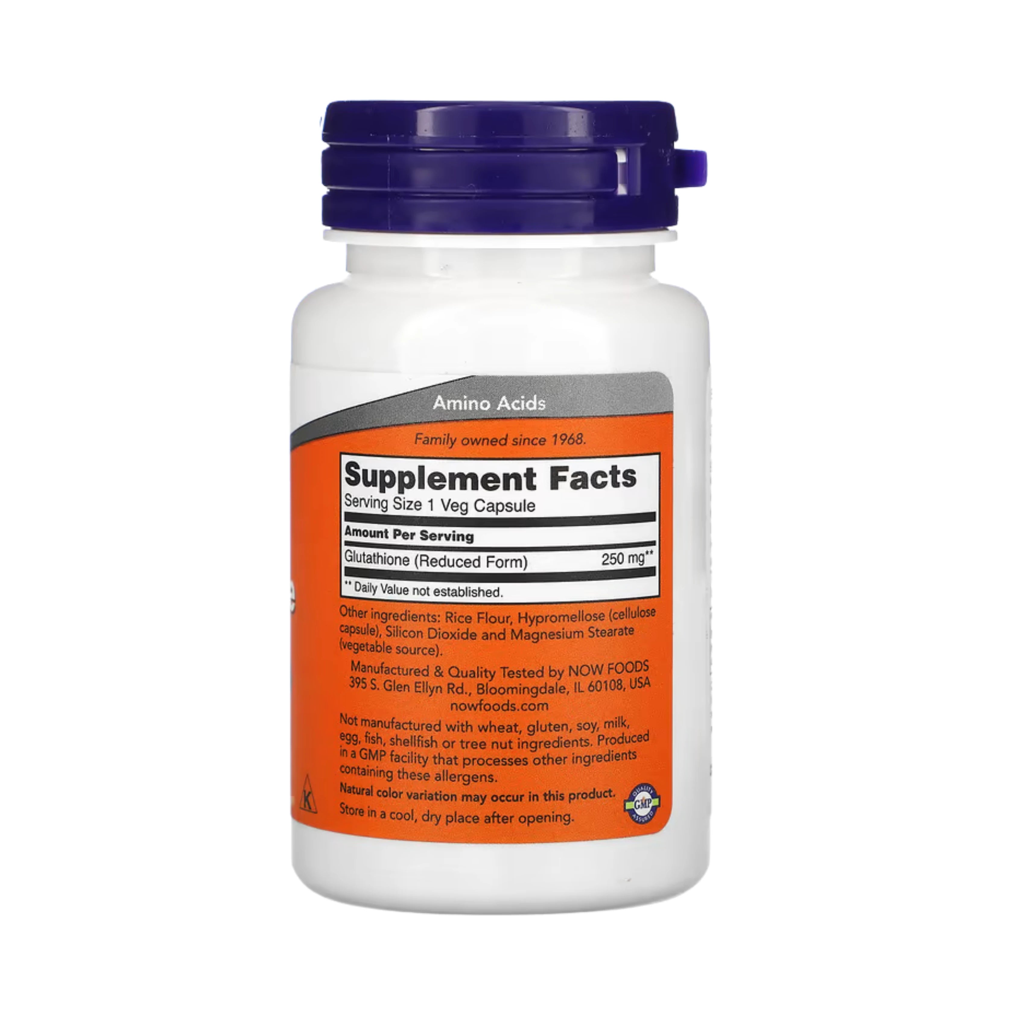 NOW Foods, Glutathione, 250 mg, 60 Veg Capsules
