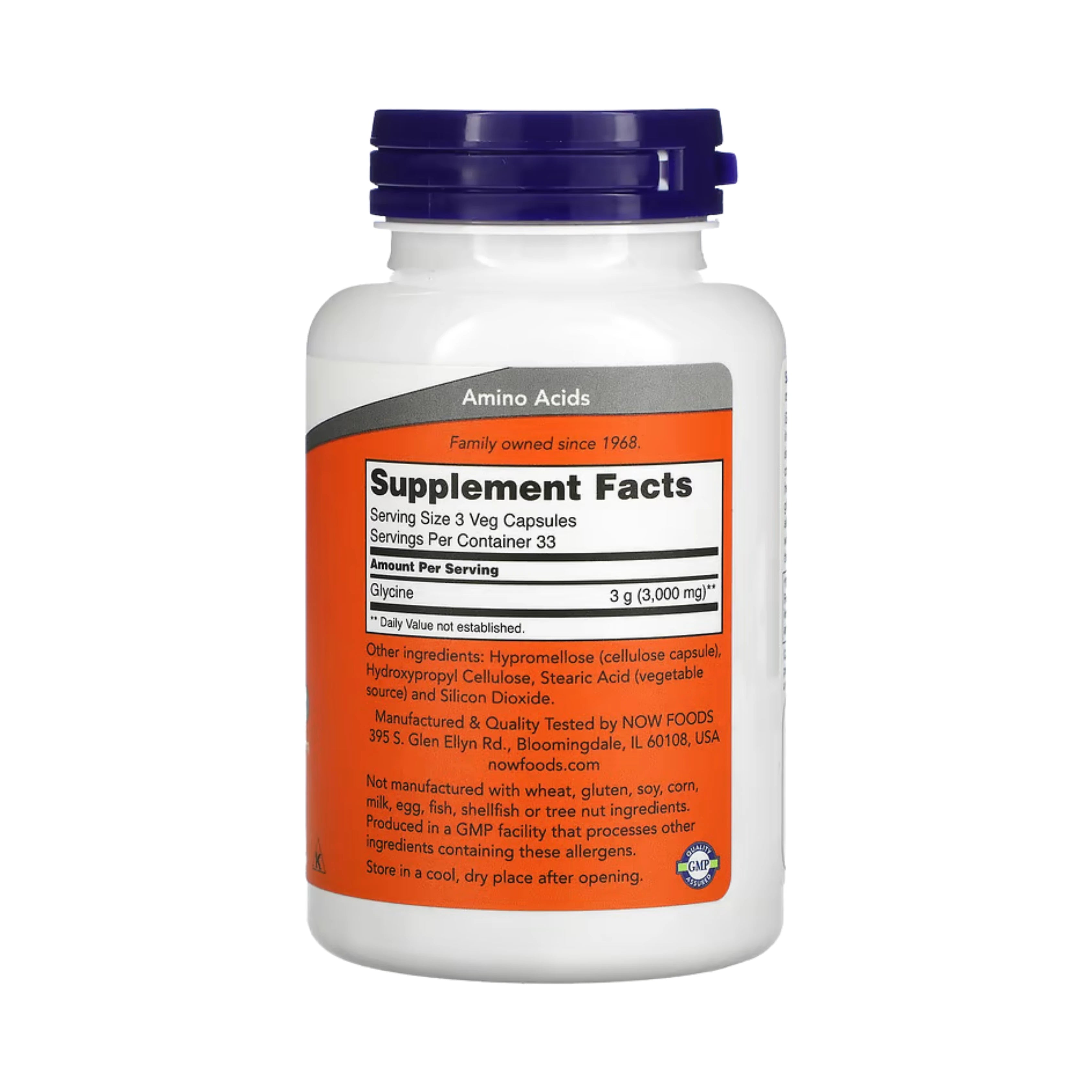 NOW Foods, Glycine, 1,000 mg, 100 Veg Capsules