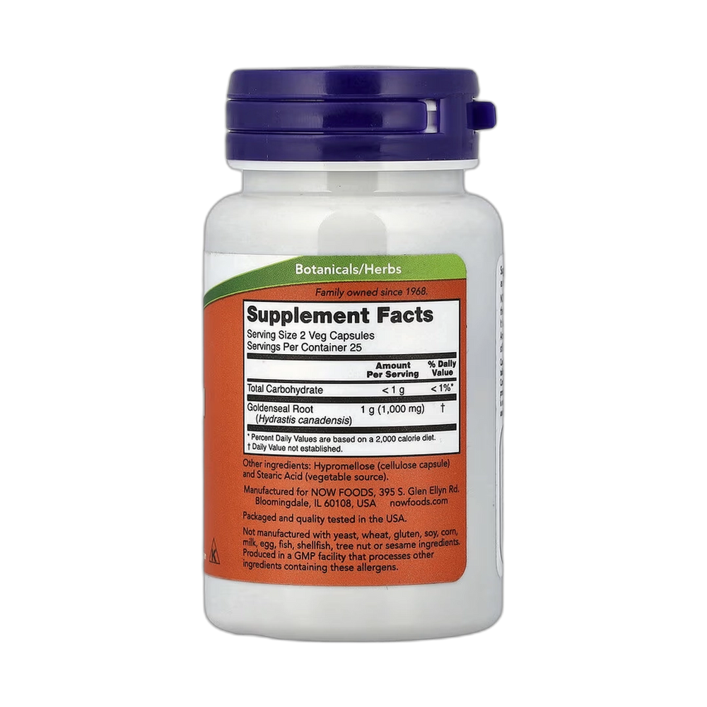 NOW Foods, Goldenseal Root, 500 mg, 50 Veg Capsules
