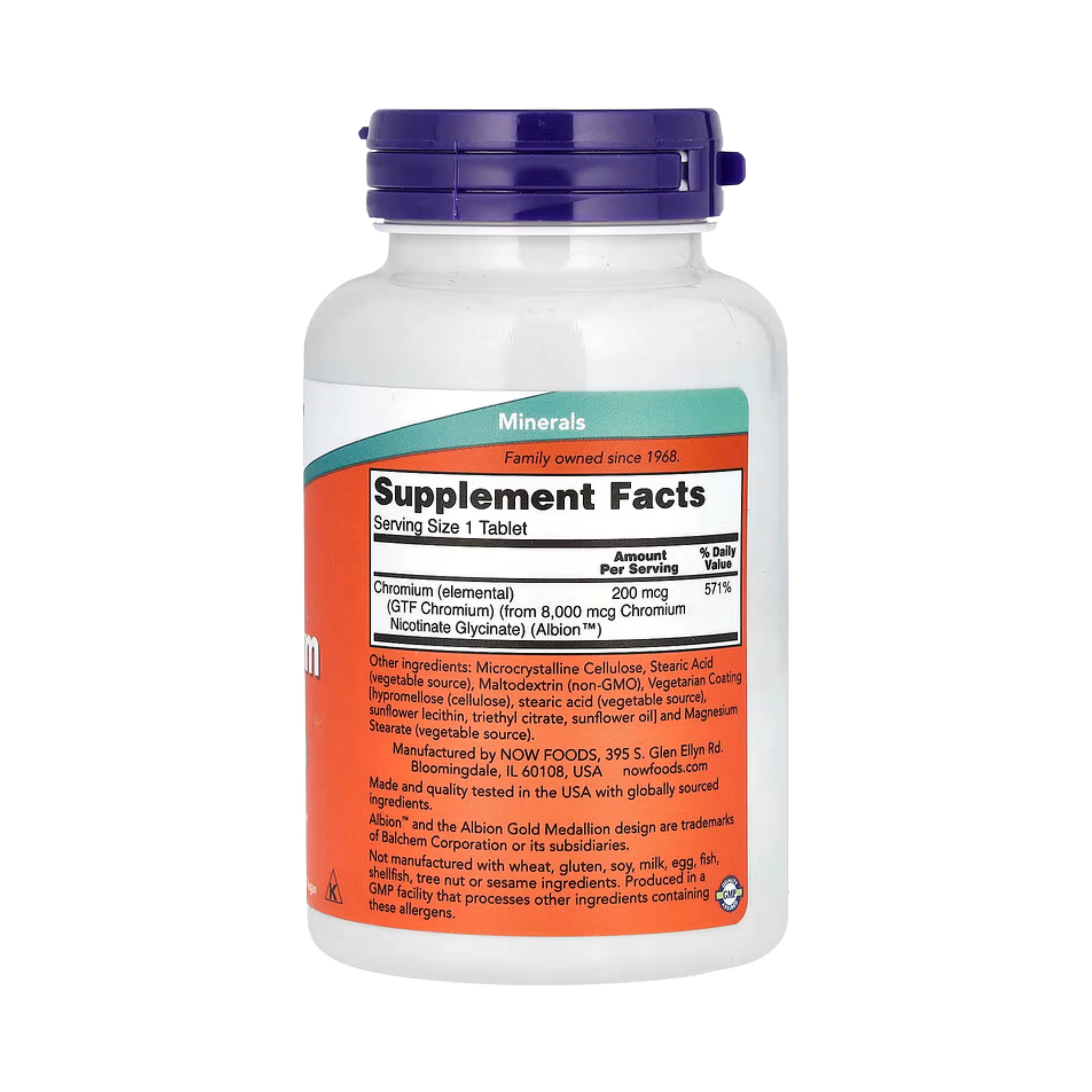 NOW Foods, GTF Chromium, 200 mcg, 250 Tablets