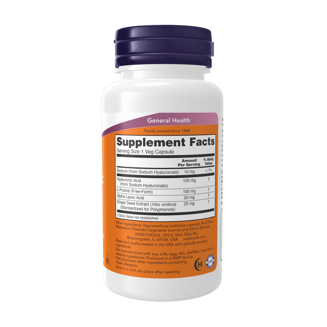 NOW Foods, Hyaluronic Acid, 100 MG, 90 Veg Capsules