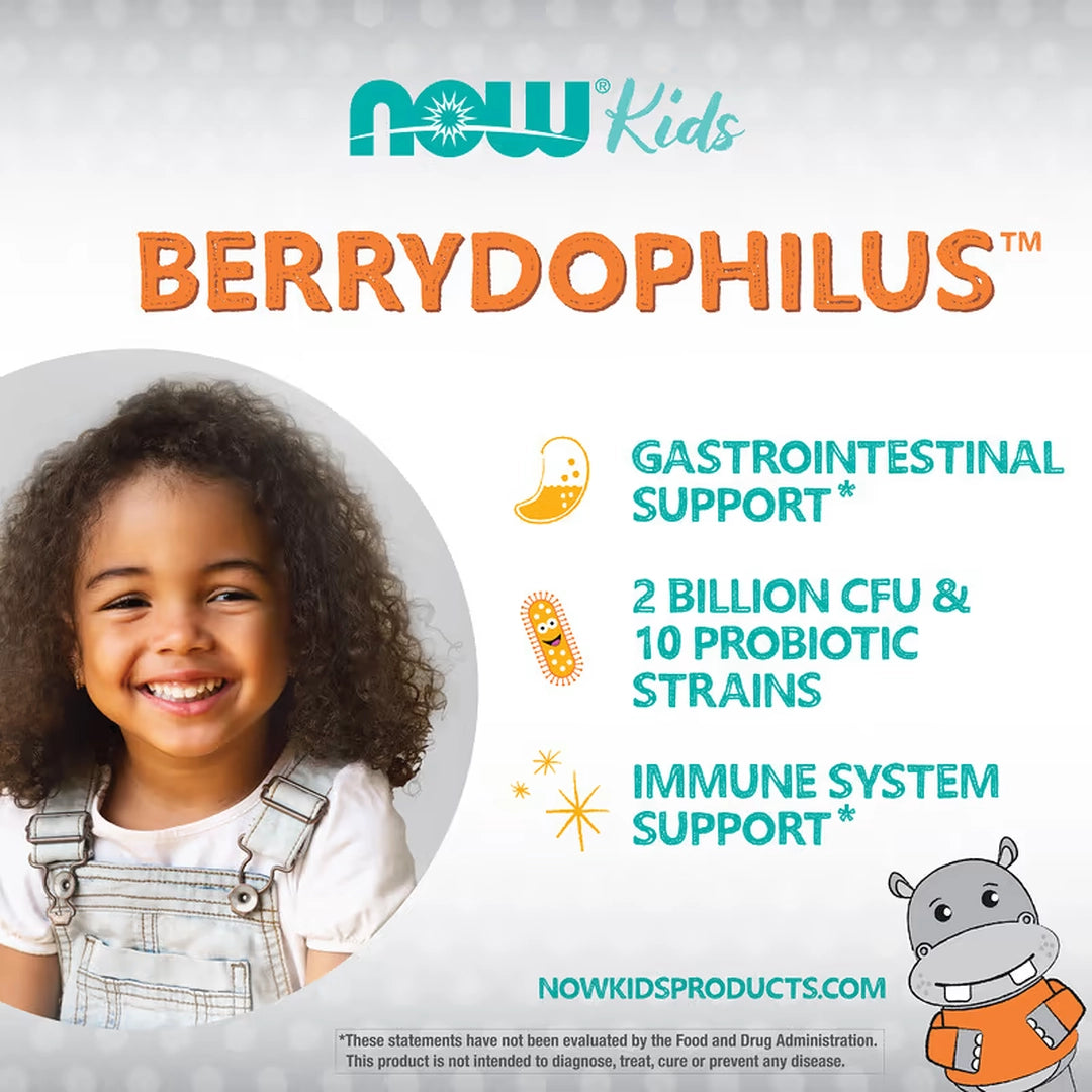 NOW Foods, Kids, Berry Dophilus, 60 Chewables
