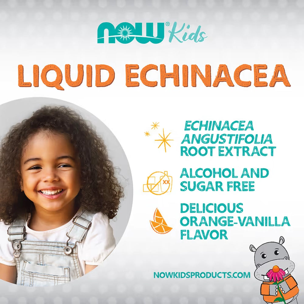 NOW Foods, Kids, Liquid Echinacea, Orange, 2 fl oz, 59 ml