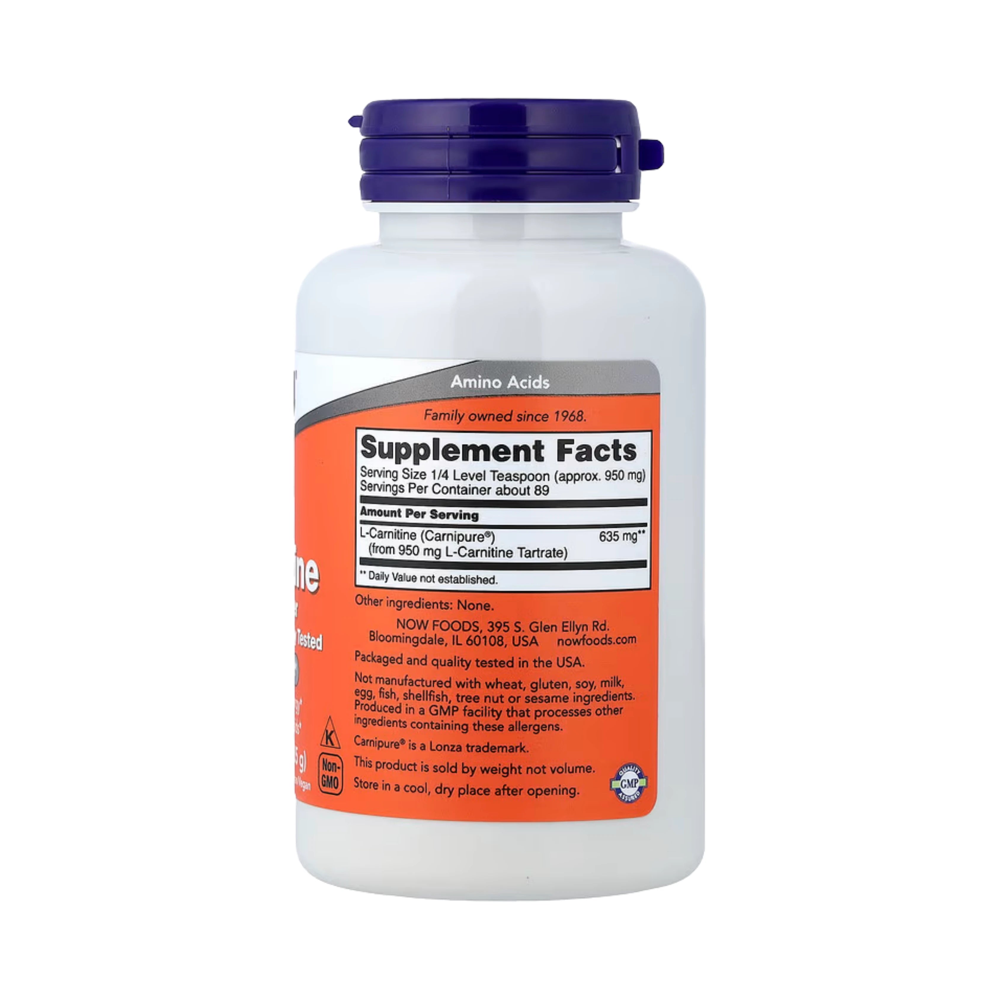 NOW Foods, L-Carnitine Pure Powder, 3 oz, 85 g