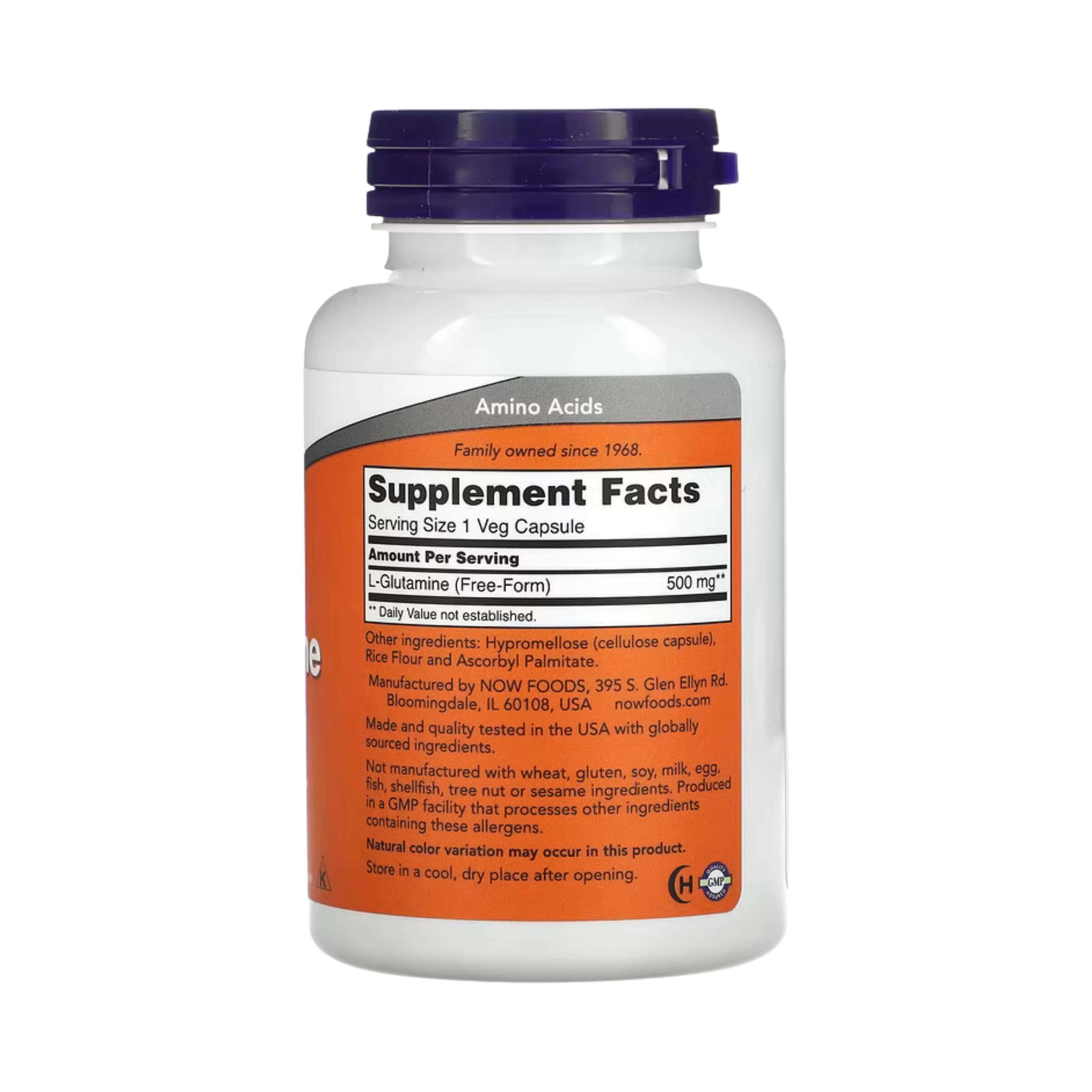 NOW Foods, L-Glutamine, 500 mg, 120 Veg Capsules