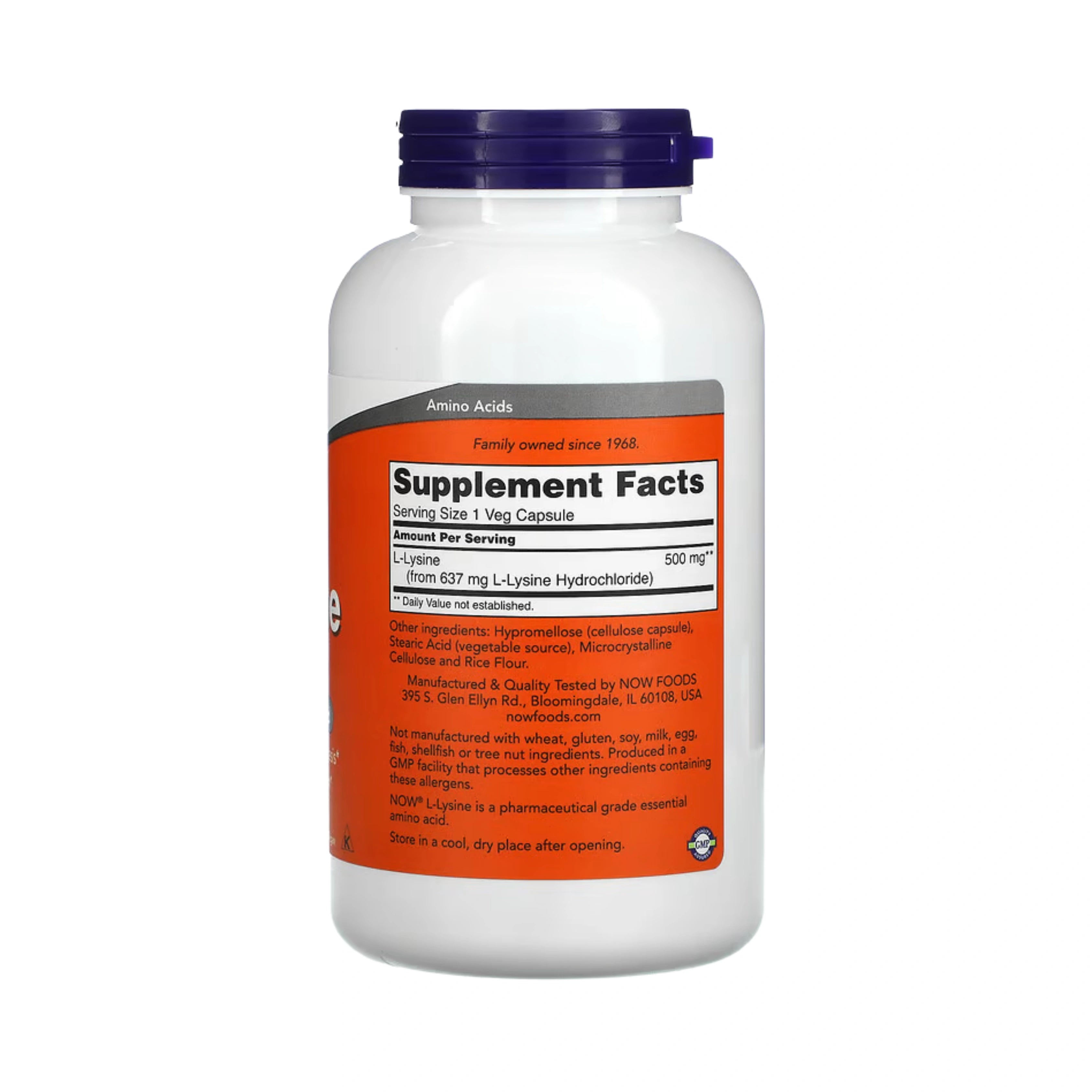 NOW Foods, L-Lysine, 500 mg, 250 Veg Capsules